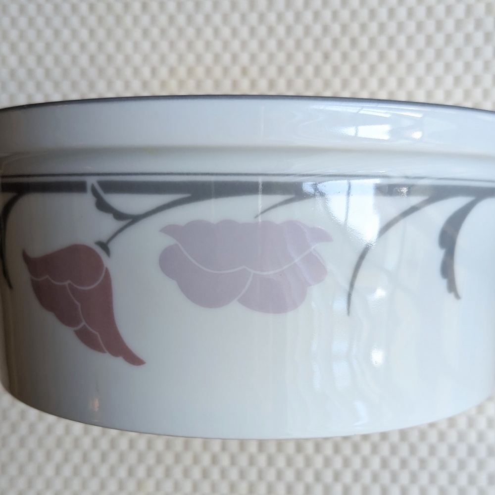 Dansk Tivoli BELLES FLEURS TAUPE Floral Peach Round Bowl - Picture 6 of 9